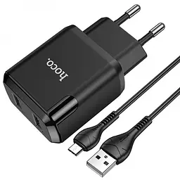 Зарядний пристрій 220В 2 USB з кабелем Hoco N7 Speedy