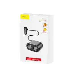 Автомобільний зарядний пристрій Baseus High Efficiency One to Two Cigarette Lighte Black CRDYQ-01 - мініатюра 2