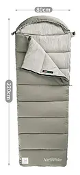 Спальник Naturehike M180 (CNK2350WS023) +12°C - з капюшоном - лівий - світло-зелений - мініатюра 2