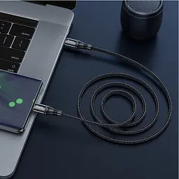 Кабель Hoco X50 Type-C to Type-C Exquisito 100W charging data cable ( L-1M ) Black - мініатюра 2