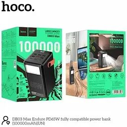 Акумулятор портативний Hoco DB03 Max Centurion 65W 100000mAh чорний - мініатюра 5