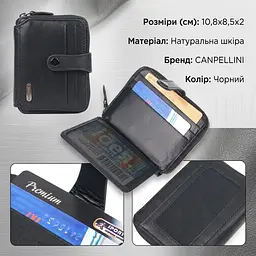Красиве жіноче портмоне з натуральної гладкої шкіри Canpellini 21492 чорне - мініатюра 3