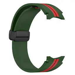 Браслет Cls-line-black для Samsung Galaxy Watch 4 - зелено-червоний ширина кріплення 20мм силікон Watchbands (W36-0WB21134651) - мініатюра 3