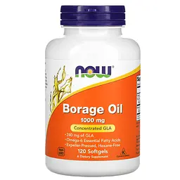NOW Олія Бурачника, Borage Oil 1000 мг - 120 капсул