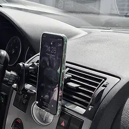 Тримач в машину Baseus Magnetic Air Vent Car Mount With Cable Clip срібний (16105) - мініатюра 3