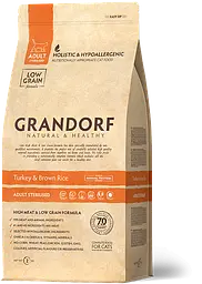 Сухий корм Грандорф Turkey and Brown Rice Adult Sterilized для стерилізованих кішок з індичкою 0,4 кг