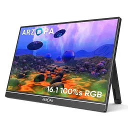 Монітор портативний 16.1" Arzopa Z1C WLED, IPS, 1920x1080 (16:9), 3 мс, 60 Гц, 300 кд/м², 1000:1, 178°/178°, mini-HDMI чорний