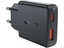 Блок живлення Acefast A69 USB-A+USB-C Black