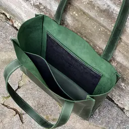 Стильна жіноча шкіряна сумка шопер GS зелена 33*35*12 см (ШОП 001 зел) 350 - мініатюра 3