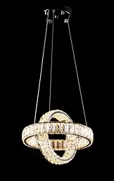 Компактна хромована світлодіодна люстра Splendid Ray LD8886/300/2B LED (CH), 30 см з двома кришталевими кільцями - мініатюра 3