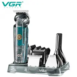 Машинка для стрижки VGR V-102 акумуляторна, для бороди та тіла, з насадками