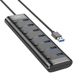 Хаб-концентратор док-станція Hoco HB40 Easy change 7 in 1 Adapter 7USBx3.0 120 см - мініатюра 2