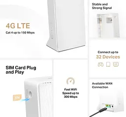 Маршрутизатор MB110-4G N300, 4G/LTE, 1xFE LAN, 1xFE WAN Mercusys teh0017312 - мініатюра 5
