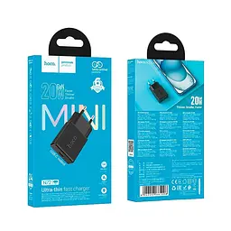 Адаптер мережевий HOCO Speed single-port PD ultra-thin charger N72 |1Type-C, 20W/3A, PD/QC| - мініатюра 2