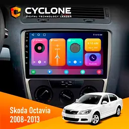 Штатна магнітола Skoda Octavia A5 2008-2013 Silver Cyclone C10-001 2x32 CPL Cyclone (НФ-00004474)