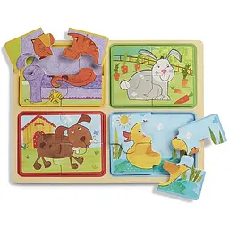 Пазли Melissa & Doug Грайливі друзі дерев'яні у футлярі (MD31364) - мініатюра 2