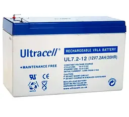 Акумуляторна батарея для ДБЖ Ultracell AGM 12 V / 7.2 А*ч (UL7.2-12)