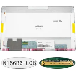 УЦІНКА! Матриця 15.6" N156B6-L0B (1366*768 40pin LED NORMAL глянець роз'єм зліва внизу) для ноутбука (renew