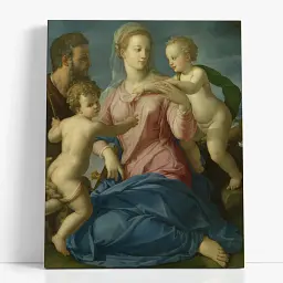 Інтер'єрна картина Мадонна Строганових, Бронзіно, Bronzino, Madonna Stroganoff, релігійний декор, 60×48 см (id6967)