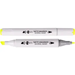 Набір спиртових маркерів Santi Professional SA-123 флуоресцентний жовтий 6 шт. (390822)