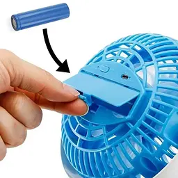 Вентилятор Міні USB з прищіпкою Mini fan LY-582 • Портативний настільний вентилятор з акумулятором і кріпленням - мініатюра 3