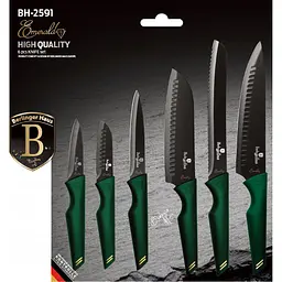 Набір ножів Berlinger Haus Emerald Collection, 6 предметів, зелений з чорним (BH 2591) - мініатюра 2
