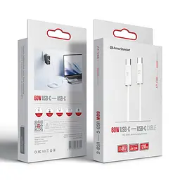 Кабель ArmorStandart AT-C6E USB Type-C to USB Type-C 60W 1,2m TPE White (ARM75872) - мініатюра 2