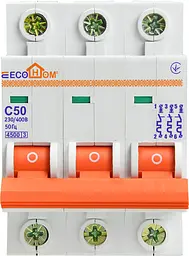 Модульний автоматичний вимикач 3p - 50A - С (ECO010030008) ECOHOME - мініатюра 2