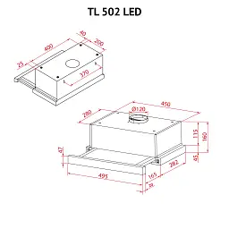 Витяжка телескопічна Perfelli TL 502 I LED - мініатюра 12