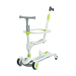 Самокат Bambi триколісний 3в1 з музикою та світом Білий/Зелений (DS-171-S-390)