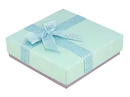 Коробка подарункова XUPING з бантом Бірюзово-бузкова 9х9см, h = 2.5см (182506)