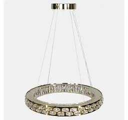 Світлодіодна люстра підвісна Artlight 8220-600GD з круглим кришталевим корпусом в золотому кольорі, 89W - мініатюра 3