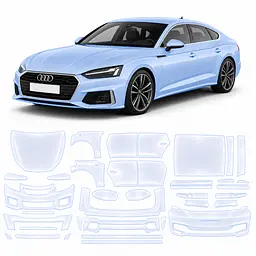 Антигравійна захисна бронеплівка за лекалами для Audi A5 F5 facelift 2020-2024 - повний кузов