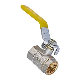 Кран кульовий Waterpro WP602-15FFL-Y - 1/2" Ffl Ггв Yellow, ручка "важіль" жовта WP2929 - мініатюра 2