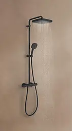 Душова система з термостатом для настінного монтажу Grohe Tempesta System 250 Cube 266892431, Чорний матовий - мініатюра 7
