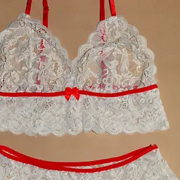 Сексуальний спокусливий еротичний комплект - еротична білизна 48 L/XL білий 0214-1 - мініатюра 8