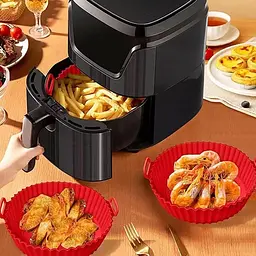 Кругла силіконова форма для аерогрилю, духовки та мультипечі 20х20 см, Kitchen Master Червоний 87774 - мініатюра 10