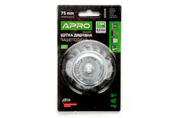 Корщітка технічна APRO для дриля дротяна щітка чашкова 75 мм x 6 мм 830409 - мініатюра 3