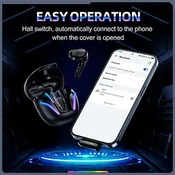 Навушники Onikuma Wireless Gaming Earbuds with ENC Mic T27, IPX4, BT5.3, 2.4G, PS5, PC, 45mAh, 400mAh, 7h, black - мініатюра 7