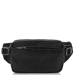 Сумка на пояс з натуральної шкіри чорна Tiding Bag 1001A - мініатюра 2