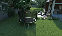 Батут Hop-Sport 10ft (305см) чорно-зелений з зовнішньою сіткою (4 ноги) - мініатюра 10