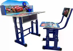 Набір дитячих меблів Disney Cars біло-блакитний - регульована дитяча парта Disney Cars зі стільцем, полицею та підставкою для ніг - мініатюра 4
