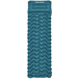 Матрац туристичний надувний одномісний Naturehike CNK2550WS019, 200х60х6.5 см, синій, для кемпінгу із мішком для надування