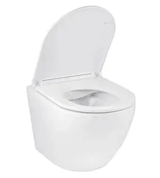 Унітаз підвісний безобідковий Kroner Harz WHI493736 RIMLESS з сидінням Slim Duroplast / Soft-close / Quick relase (KH493736WHIR) (CV029609) - мініатюра 3