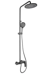 Душова система універсальна Qtap Slavonice Gunmetal Black PVD з виливом QTSLA111GMB45905 - мініатюра 1
