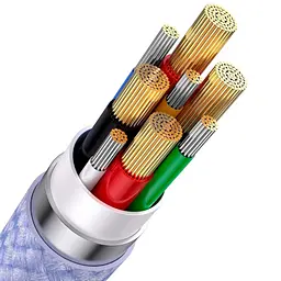 Кабель Baseus Flash Series Ⅱ 3-in-2 Cable USB+Type-C to MicroUSB+Lightning+Type-C 100W 1.2m CASS030105 Purple - мініатюра 5