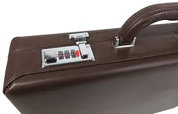 Чоловічий кейс дипломат з еко шкіри Portfolio 44х33х8 см Коричневий - мініатюра 7