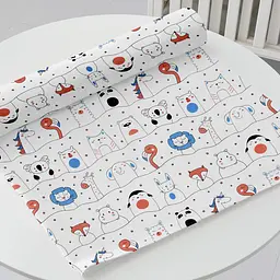 Пелюшка багаторазова Cosas непромокаюча Animals Line 70х120 см, біла - мініатюра 3