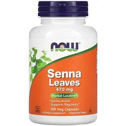 Натуральна добавка NOW Senna 470 mg, 100 вегакапсул