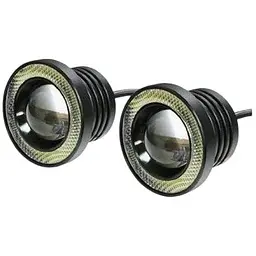 Протитуманні LED Фари круглі Лінза з ДХО D89 мм 12V 15W 5000K-COB Білий Світло 2 шт. (AG-2509 W)
